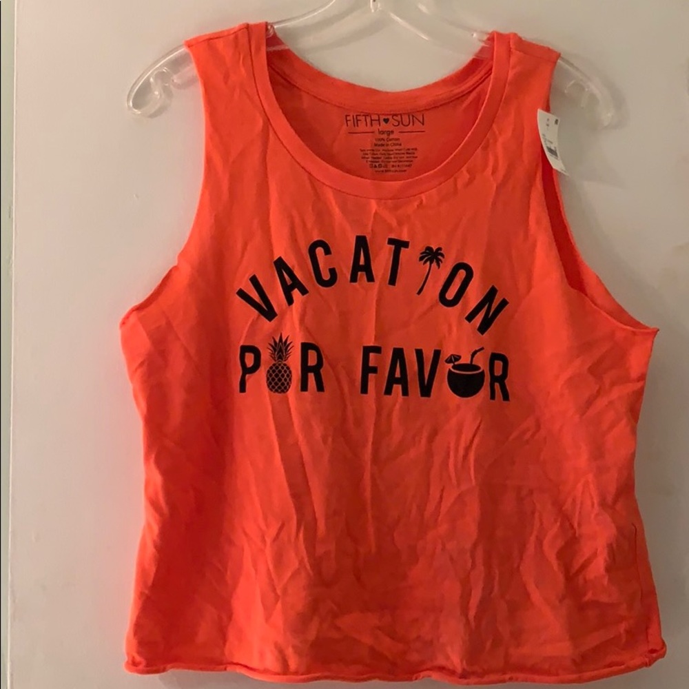 NWT Coral Orange Vacation Crop Top